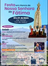 Cartaz Festa em honra de Nossa Senhora de Fátima 2026 - Foz do Sabor