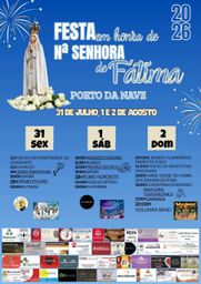 Cartaz Festa em honra de Nossa Senhora de Fátima 2026 - Porto da Nave