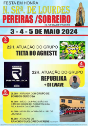 Cartaz Festa em Honra de Nossa Senhora de Lourdes 2024 - Pereiras