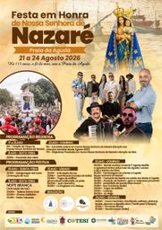 Cartaz Festa em honra de Nossa Senhora de Nazaré 2026 - Praia da Aguda