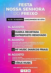 Cartaz Festa em honra de Nossa Senhora do Freixo 2026 - Sanguinhedo de Côta