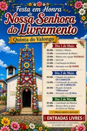 Cartaz Festa em honra de Nossa Senhora do Livramento 2026 - Quinta do Valongo