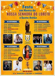 Cartaz Festa em honra de Nossa Senhora do Loreto e Santo Antão 2026 - Loreto