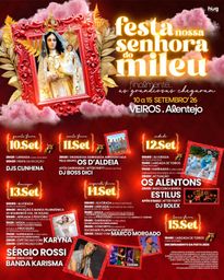 Cartaz Festa em honra de Nossa Senhora do Mileu 2026 - Veiros