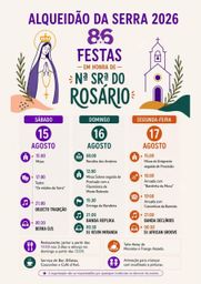 Cartaz Festa em honra de Nossa Senhora do Rosário 2026 - Alqueidão da Serra