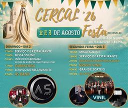Cartaz Festa em honra de Nossa Senhora do Rosário de Fátima 2026 - Cercal