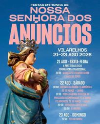 Cartaz Festa em honra de Nossa Senhora dos Anúncios 2026 - Vilarelhos