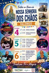 Cartaz Festa em honra de Nossa Senhora dos Chãos 2026 - Valongo