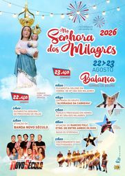Cartaz Festa em honra de Nossa Senhora dos Milagres 2026 - Balança