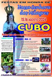 Cartaz Festa em honra de Nossa Senhora dos Milagres 2026 - Cubo