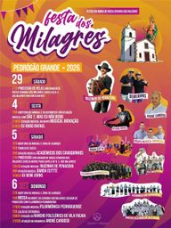 Cartaz Festa em honra de Nossa Senhora dos Milagres 2026 - Pedrógão Grande
