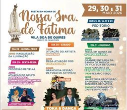 Cartaz Festa em honra de Nossa Sra. de Fátima 2026 - Vila Boa de Quires