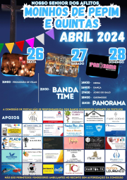 Cartaz Festa em Honra de Nosso Senhor dos Aflitos 2024 - Moinhos de Pepim