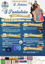 Cartaz Festa em honra de S. António e S. Pantaleão 2026 - Cornes