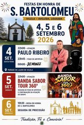 Cartaz Festa em honra de S. Bartolomeu 2026 - Vilela
