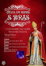 Cartaz Festa em honra de S. Brás 2026 - Castanheiro do Norte