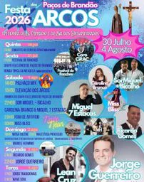 Cartaz Festa em honra de S. Cipriano e do Sr. dos Desamparados 2026 - Arcos