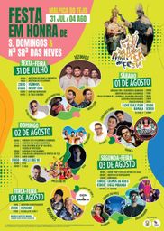Cartaz Festa em honra de S. Domingos e Nª Srª das Neves 2026 - Malpica do Tejo