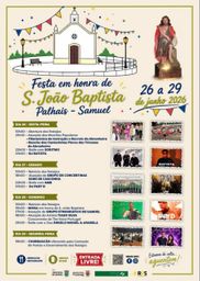 Cartaz Festa em honra de S. João Baptista 2026 - Palhais