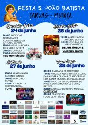 Cartaz Festa em honra de S. João Batista 2026 - Carvas