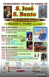 Cartaz Festa em honra de S. José e S. Bento 2026 - Valbom S. Pedro