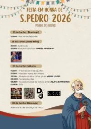 Cartaz Festa em honra de S. Pedro 2026 - Pombal de Ansiães