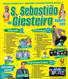 Cartaz Festa em honra de S. Sebastião e de Nossa Senhora da Guia 2026 - Giesteira