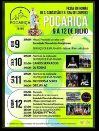 Cartaz Festa em honra de S. Sebastião e N. Sra de Lourdes 2026 - Pocarica
