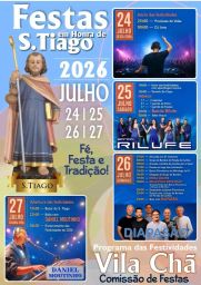 Cartaz Festa em honra de S. Tiago 2026 - Vila Chã