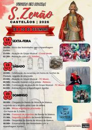 Cartaz Festa em honra de S. Zenão 2026 - Castelões