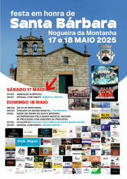 Cartaz Festa em Honra de Santa Bárbara 2025 - Nogueira da Montanha
