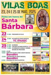 Cartaz Festa em honra de Santa Bárbara 2025 - Vilas Boas