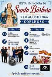 Cartaz Festa em honra de Santa Bárbara 2026 - Coelhoso