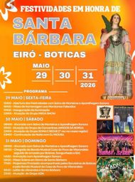 Cartaz Festa em honra de Santa Bárbara 2026 - Eiró