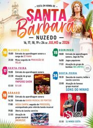 Cartaz Festa em honra de Santa Bárbara 2026 - Nuzedo