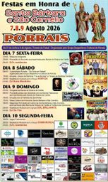 Cartaz Festa em honra de Santa Bárbara e São Cornélio 2026 - Porrais