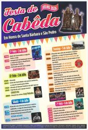Cartaz Festa em honra de Santa Bárbara e São Pedro 2026 - Cabêda