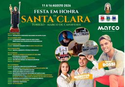 Cartaz Festa em honra de Santa Clara 2026 - Torrão