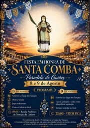 Cartaz Festa em honra de Santa Comba 2026 - Paradela de Guiães
