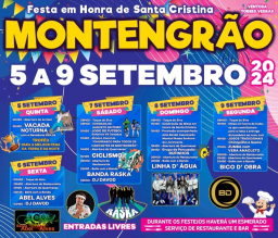 Cartaz Festa em Honra de Santa Cristina 2024 - Montengrão
