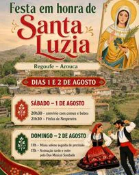 Cartaz Festa em honra de Santa Luzia 2026 - Covelo de Paivó
