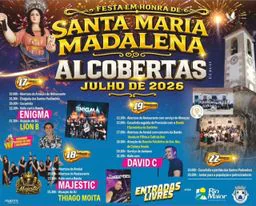 Cartaz Festa em honra de Santa Maria Madalena 2026 - Alcobertas