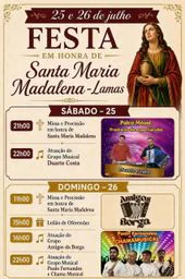 Cartaz Festa em honra de Santa Maria Madalena 2026 - Lamas
