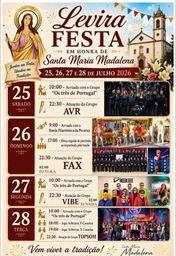 Cartaz Festa em honra de Santa Maria Madalena 2026 - Levira