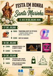 Cartaz Festa em honra de Santa Marinha 2026 - Cércio