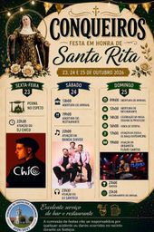 Cartaz Festa em honra de Santa Rita 2026 - Conqueiros