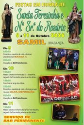 Cartaz Festa em honra de Santa Teresinha e N.ª Sr.ª do Rosário 2026 - Samil