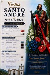 Cartaz Festa em honra de Santo André 2026 - Vila Nune