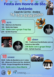 Cartaz Festa em Honra de Santo António 2024 - Anobra