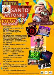 Cartaz Festa em honra de Santo António 2026 - Fação